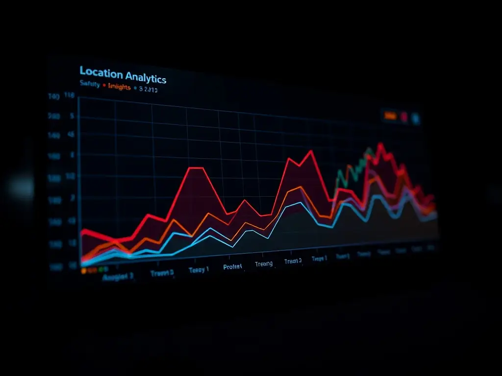 A graph displaying location analytics data with trends and insights.