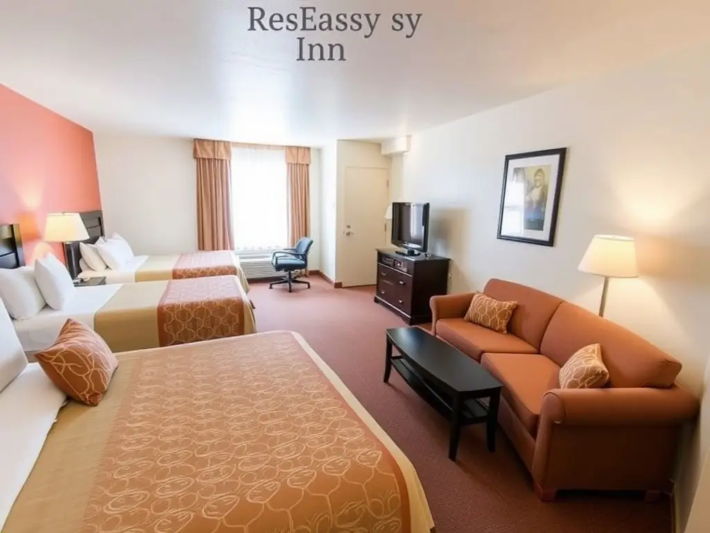 Spacious family suite at RestEasy Inn with two queen beds.