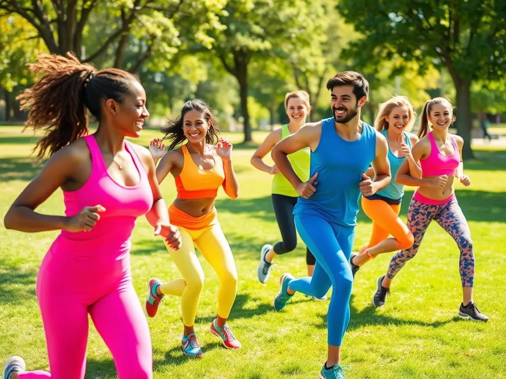 Athletes participating in a group training session on a sunny day.