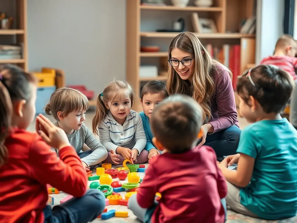 A group therapy session with children engaging in games.