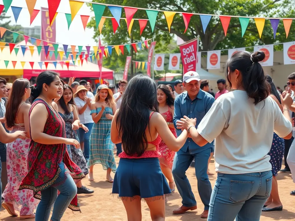 Festival-goers engaged in a dance workshop at Harmony Fest.