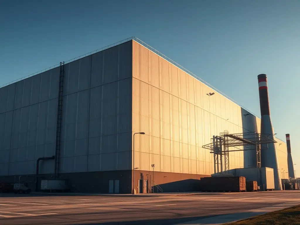 An industrial facility demonstrating advanced thermal insulation.