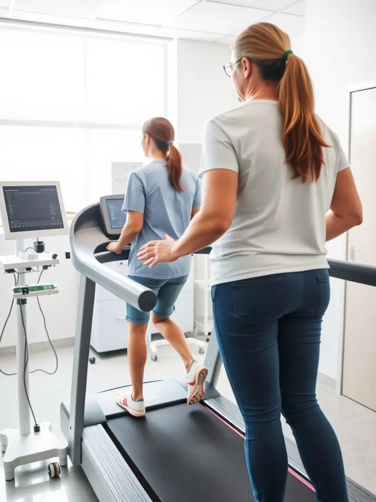 Patient undergoing a stress test at HeartWise clinic.