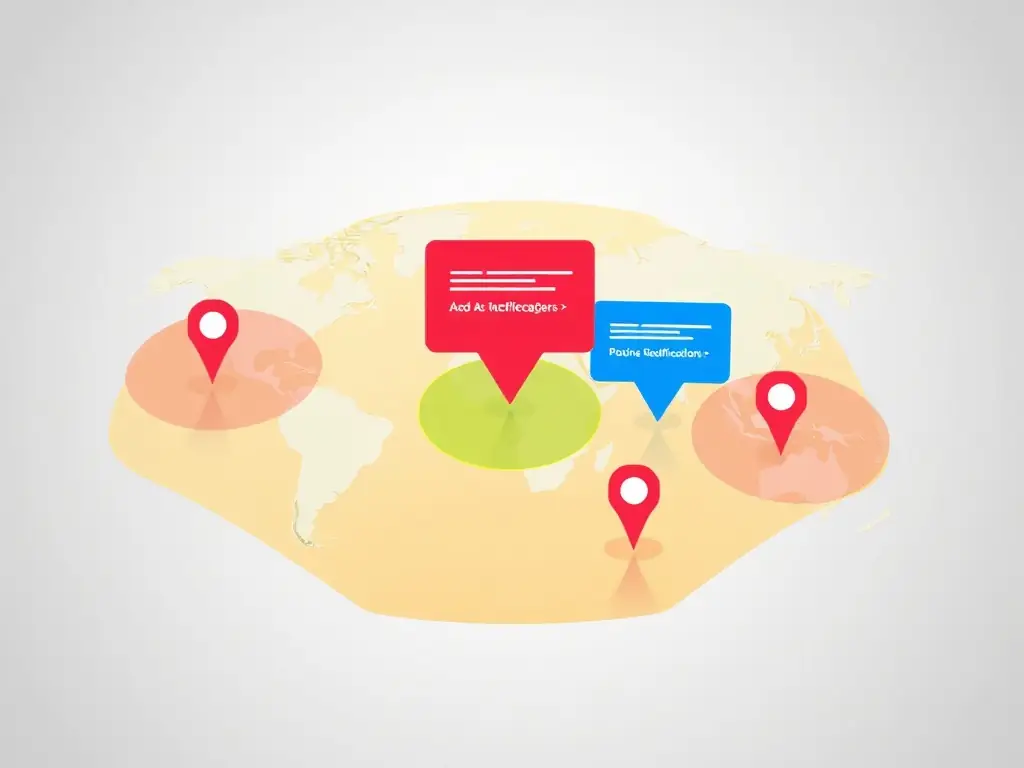 An illustration of a geofencing map with marked zones and alerts being triggered.