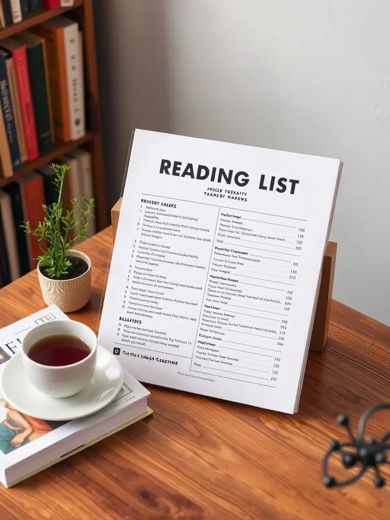 An aesthetically pleasing reading list with various book covers.