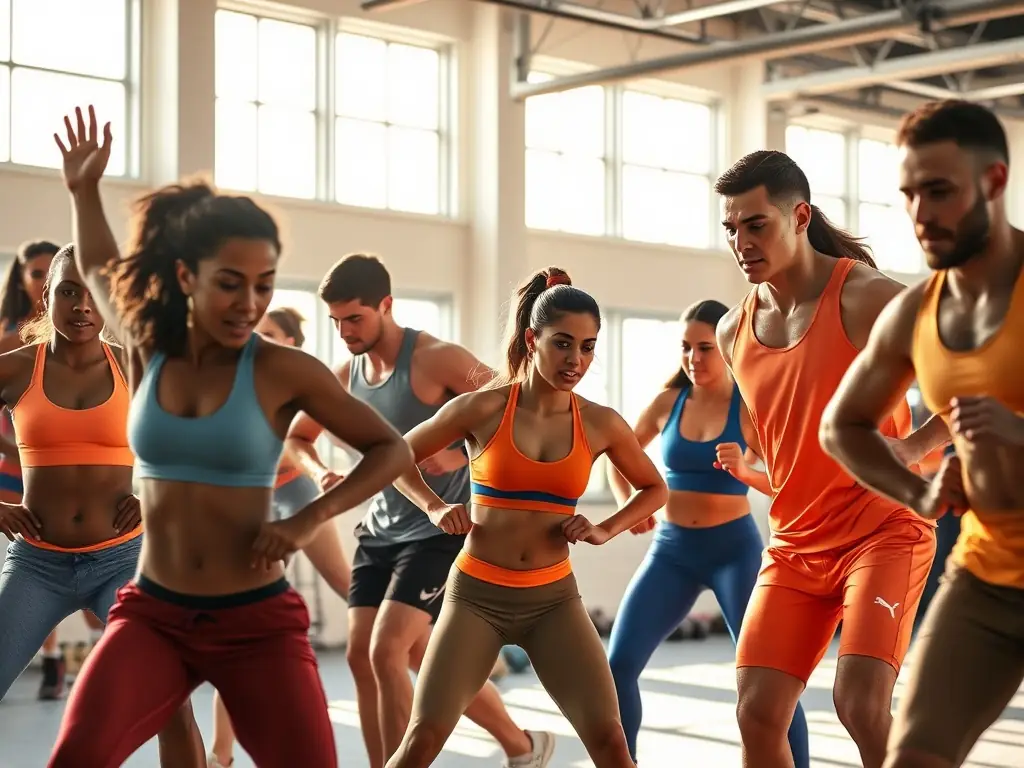 Athletes participating in a high-intensity interval training session at SportSphere.