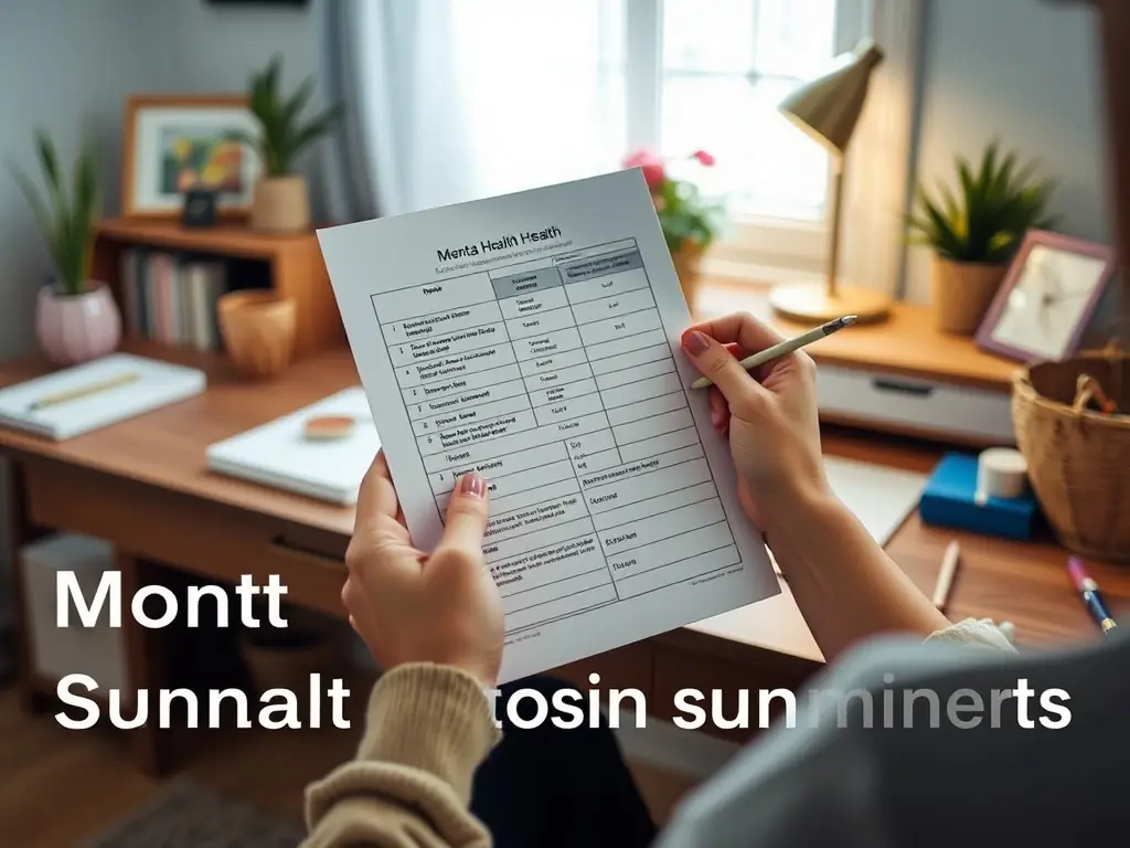 A person holding a worksheet and pen at a desk.