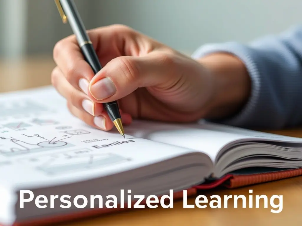 A close-up of a hand writing on a notebook.