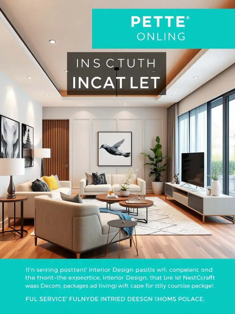 A completed interior design project in a modern living room.