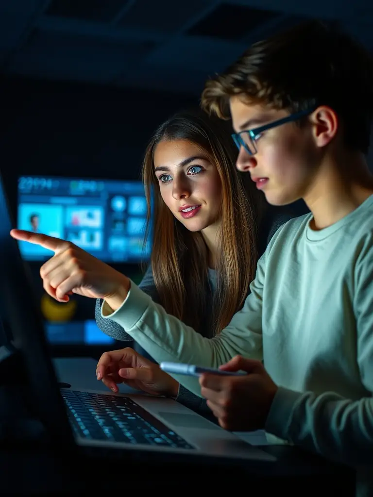 A tutor and student collaborating on a digital platform.