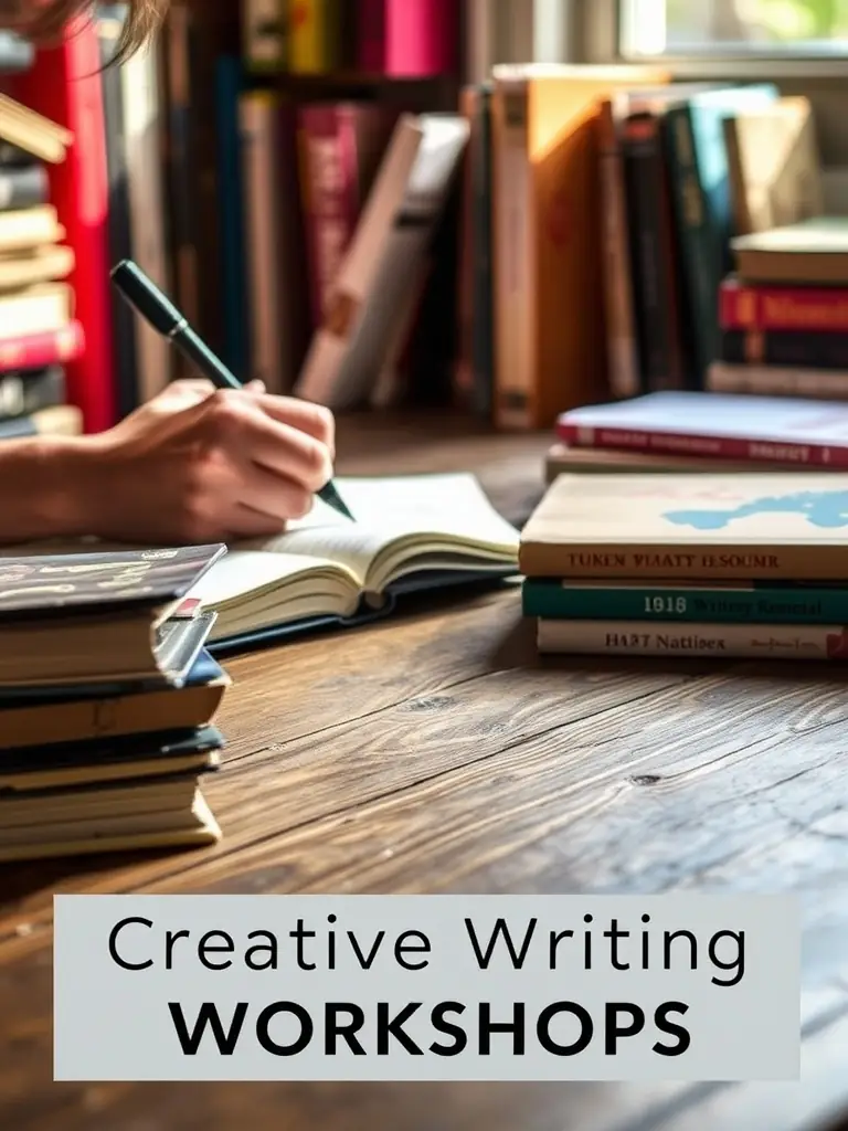 A close-up of a person writing in a notebook surrounded by books.