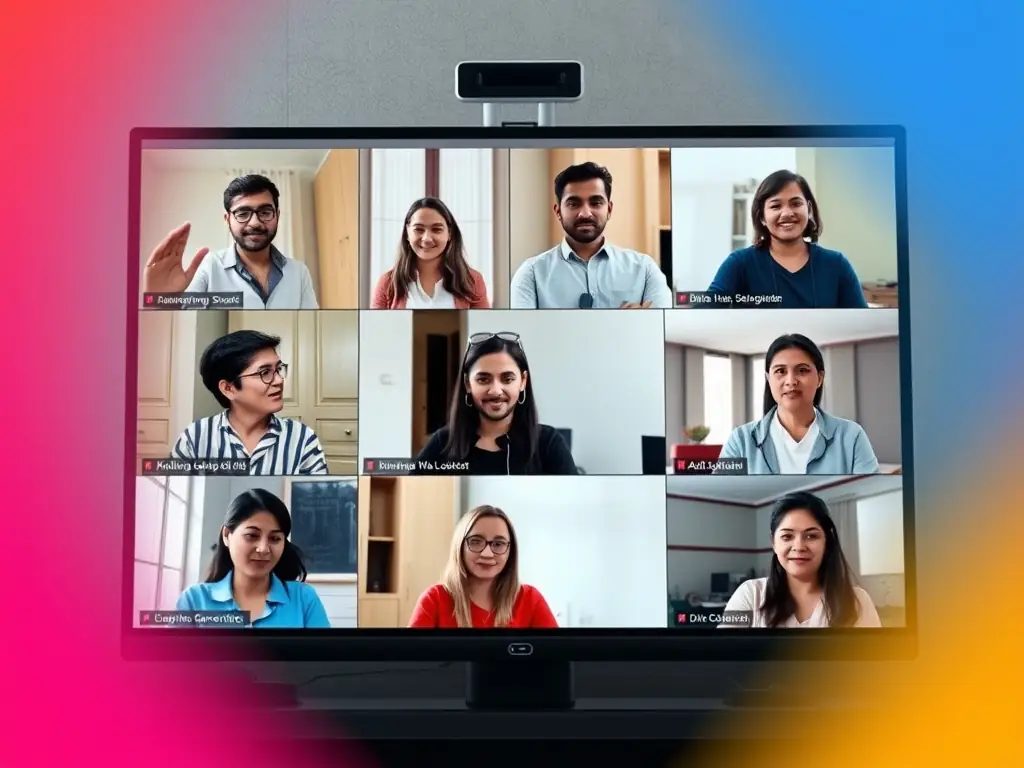 An online workshop session with participants discussing debate strategies.