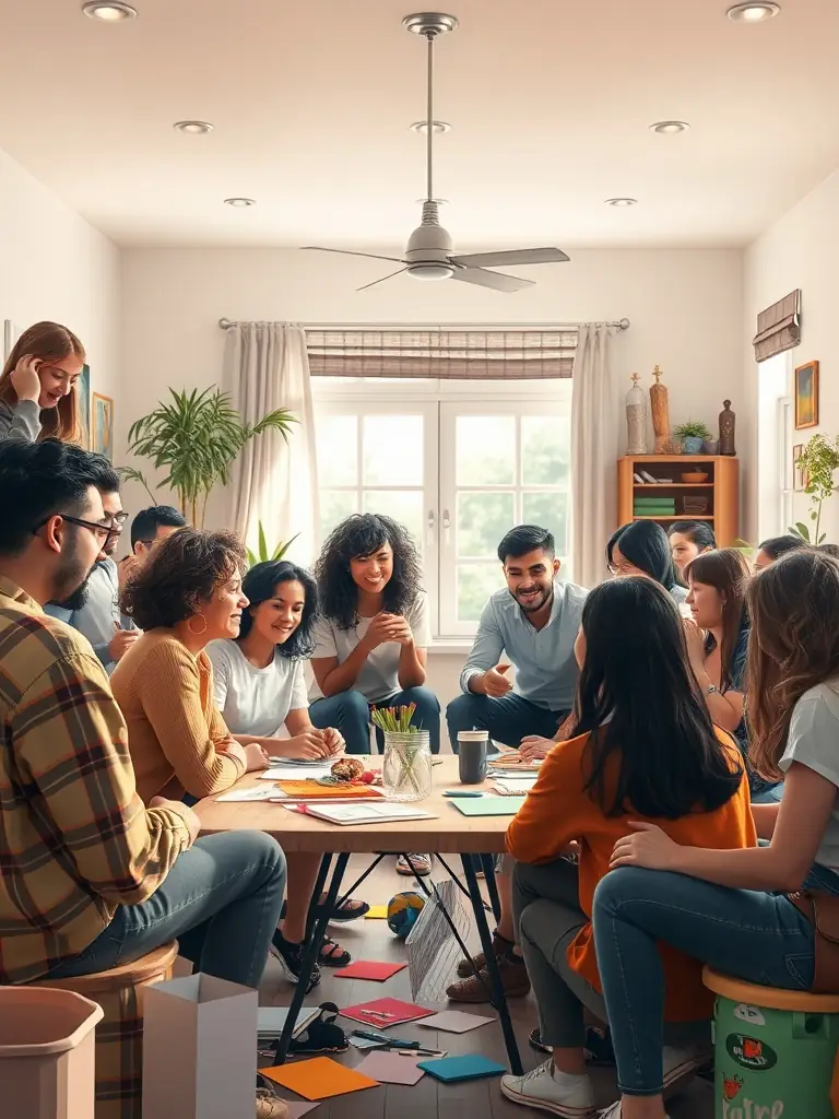 Participants engaged in a lively discussion during a community workshop at SoulBridge.