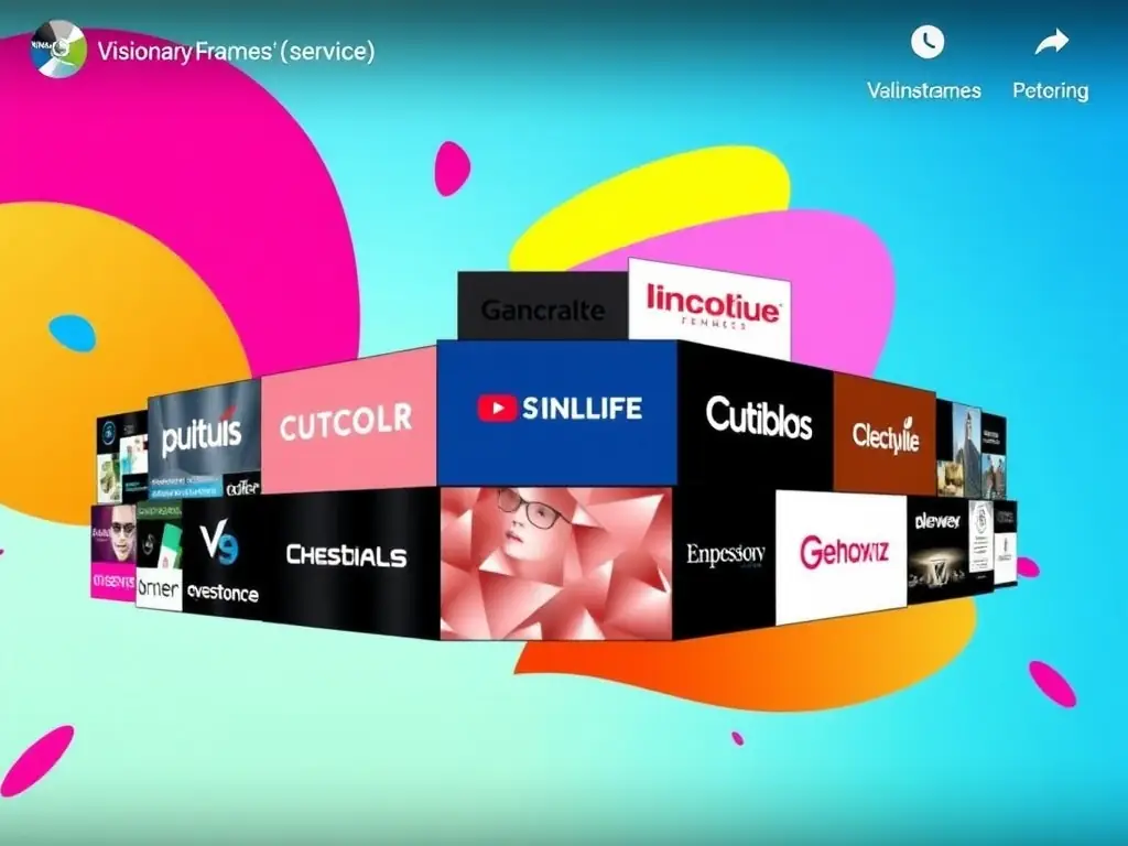 A dynamic promotional video scene showcasing various brands and products.