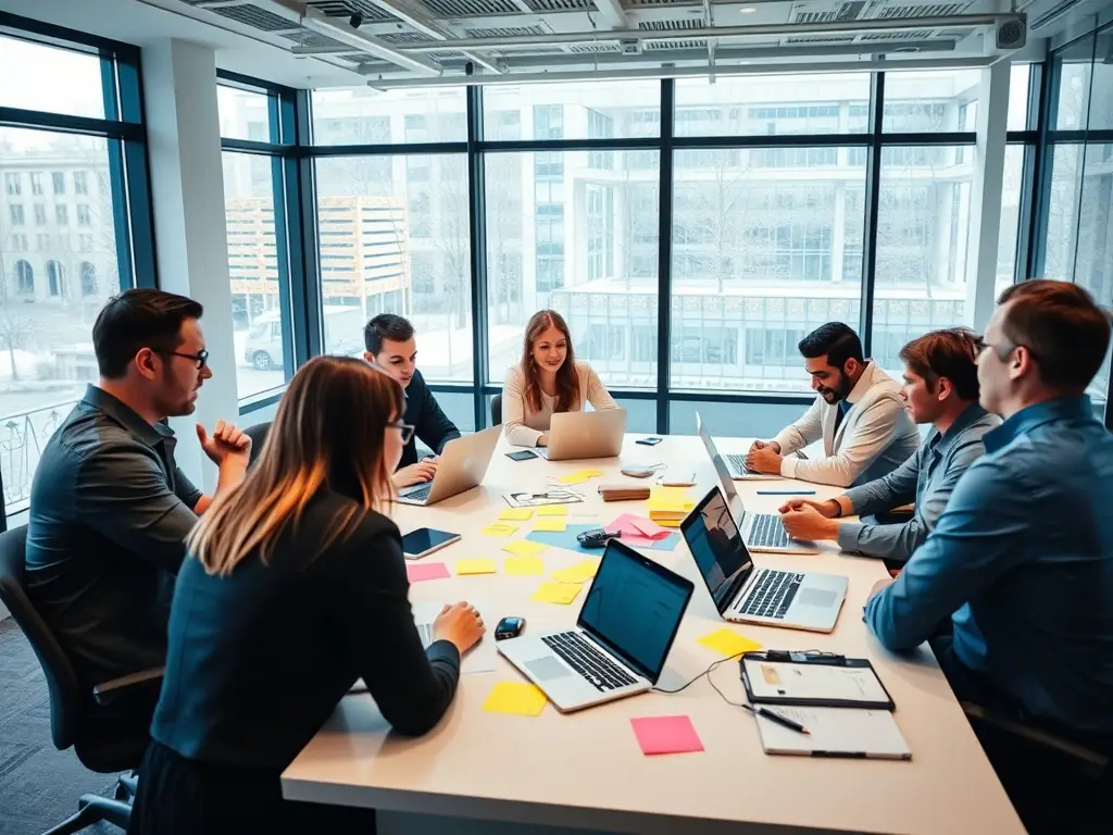 A group of professionals engaged in a SkillForge workshop.
